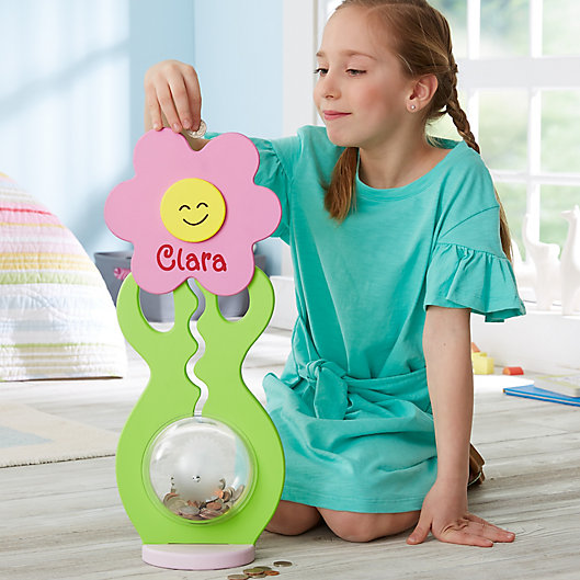 Alternate image 1 for Flower Personalized 20-Inch Piggy Bank