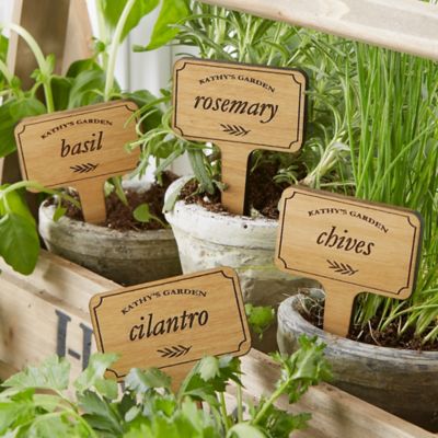Herb Garden Personalized Wood Plant Marker Set