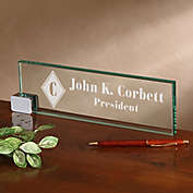 Executive Personalized Glass Nameplate