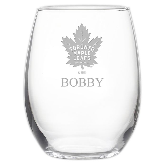 NHL Toronto Maple Leafs Stemless 21 oz. Etched Wine Glass Bed Bath