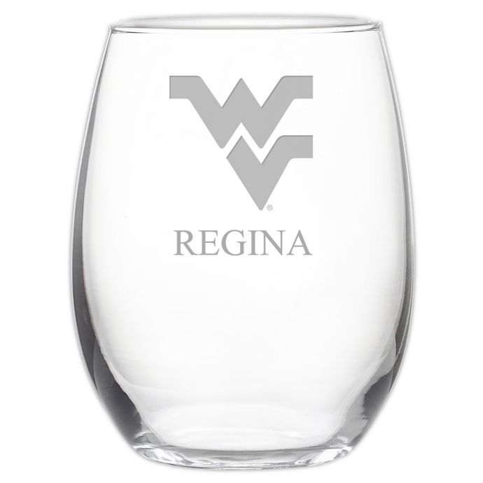 West Virginia University Stemless 21 oz. Etched Wine Glass | Bed Bath ...