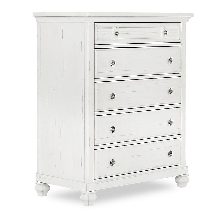 Evolur Signature Cape May 5 Drawer Tall Chest Dresser In