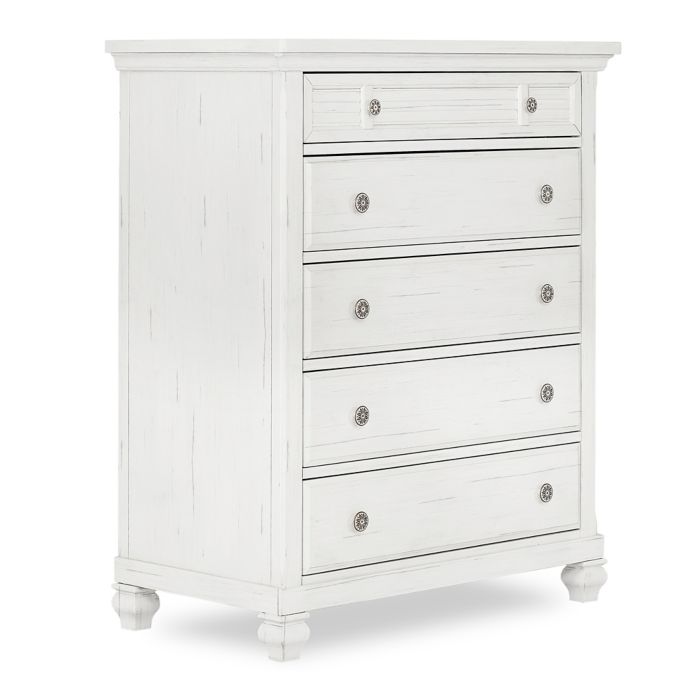 Evolur Signature Cape May 5 Drawer Tall Chest Dresser In