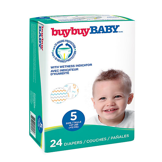 Alternate image 1 for buybuy BABY™ 24-Count Size 5 Jumbo Diapers in Letters and Chevrons