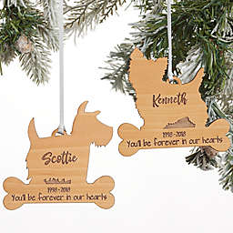 Dog Breed Memorial Personalized Wood Christmas Ornament