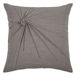 Rizzy Home Twist Tacked Knot Square Indoor/Outdoor Throw Pillow in Light Grey