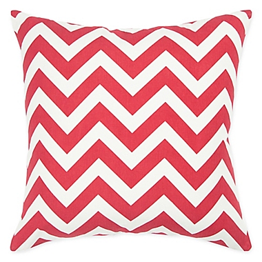 Rizzy Home Chevron Square Throw Pillow in Red/White. View a larger version of this product image.