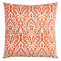 Rizzy Home Floral Damask Square Indoor/Outdoor Throw Pillow in Orange