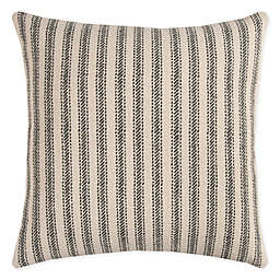 Rizzy Home Ticking Chevron Square Throw PIllow in Natural/Grey