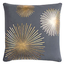 Rizzy Star Burst Square Indoor/Outdoor Throw Pillow in Grey/Gold