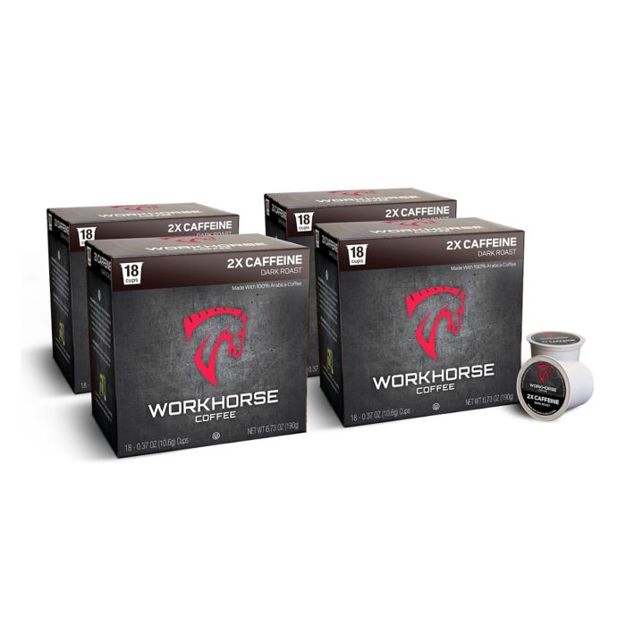 WORKHORSE Coffee 72-Count 2X Caffeine Coffee Pods for ...