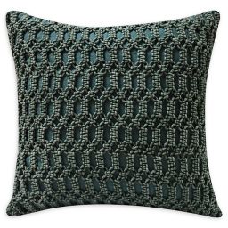 Macrame Square Throw Pillow in Blue