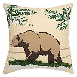 Rizzy Home Bear Square Throw Pillow in Natural