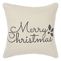 Rizzy Home Holiday Sentiment Square Throw Pillow in Natural