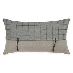 Rizzy Home Woven Plaid Oblong Throw Pillow in Grey