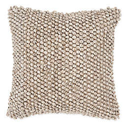 Rizzy Home Chunky Knit Square Throw Pillow in Beige/Grey