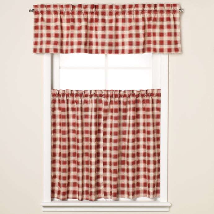 Country Check Window Curtain Tiers | Bed Bath & Beyond