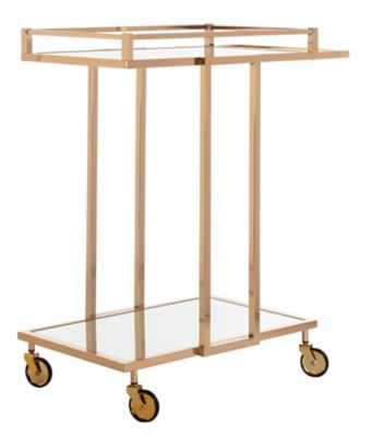 Best Selling Safavieh Capri Mirrored Bar Cart In Gold Accuweather Shop