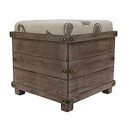 Decor Therapy® Canvas Upholstered Hadley Ottoman in Barnwood