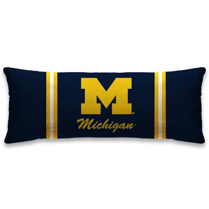 University Of Michigan 20 Inch X 48 Inch Logo Body Pillow Bed