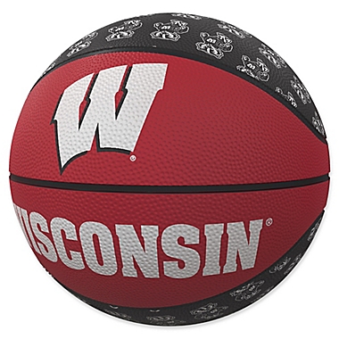 University of Wisconsin Repeat Logo Mini Rubber Basketball. View a larger version of this product image.