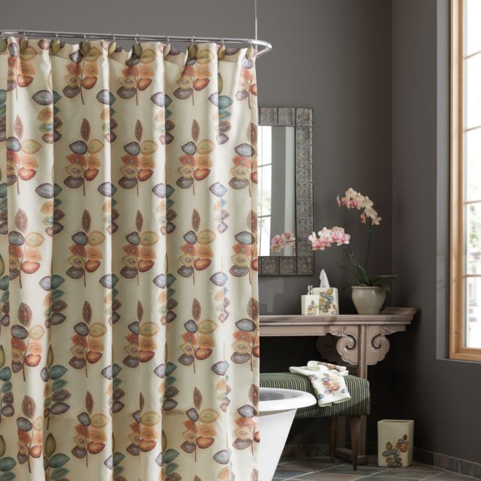 Croscill® Mosaic Leaves Fabric Shower Curtain | Bed Bath & Beyond