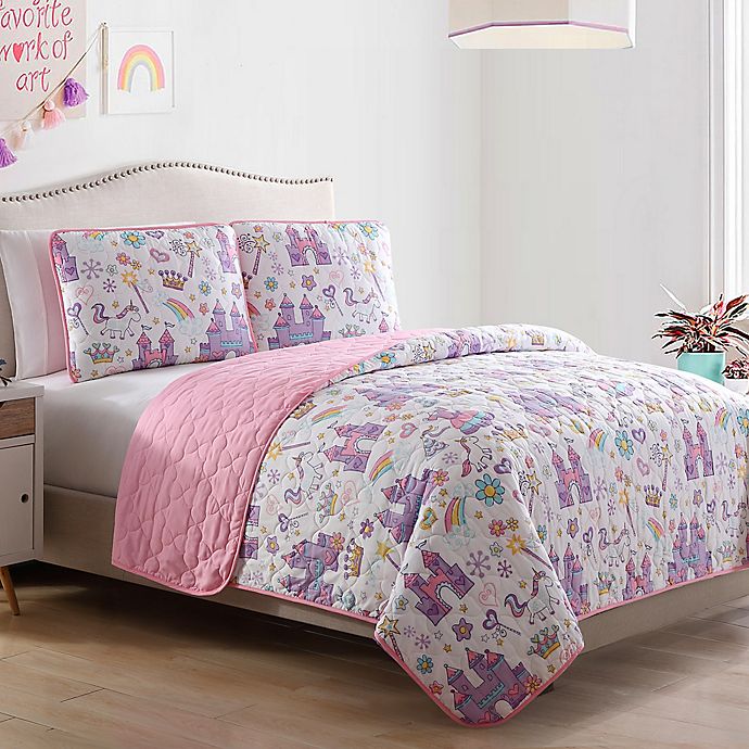 Morgan Home Unicorn Magic Castle, Pink Purple Twin Bedding