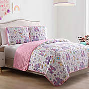 Morgan Home Unicorn/Magic Castle Reversible Full/Queen Quilt Set in Pink/Purple