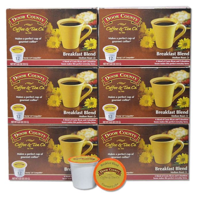 72 Count Door County Coffee Tea Co Breakfast Blend Coffee For