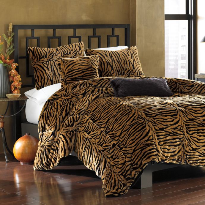 Bengal Tiger Faux-Fur Duvet Cover Set | Bed Bath & Beyond