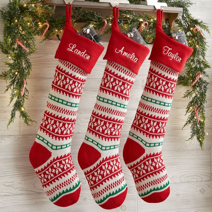 Holiday Sweater Personalized Jumbo Knit Christmas Stockings