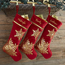 Glistening Snowflake Personalized Christmas Stocking
