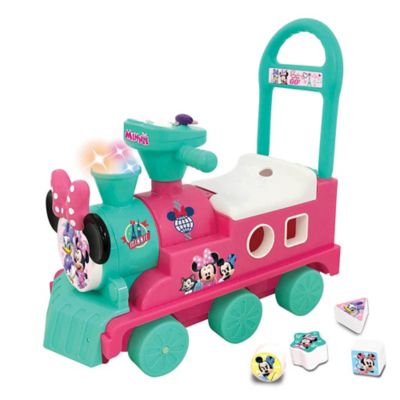 minnie mouse ride on train with track