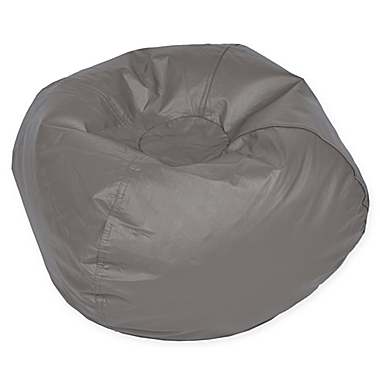 Acessentials&reg; Polyester Upholstered Round Bean Bag Bean Bag Chair in Fog Grey. View a larger version of this product image.
