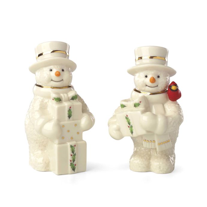 Lenox® Happy Holly Days™ Snowmen with Presents Salt and Pepper Shakers ...