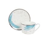 Alternate image 1 for Olivia &amp; Oliver&reg; Harper Splatter Platinum Teacup and Saucer in Aqua
