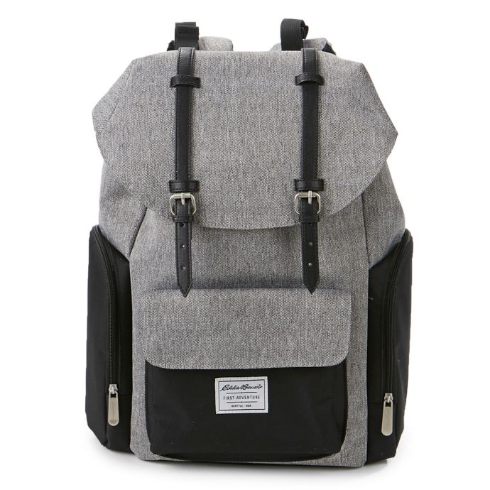 Eddie Bauer® Places and Spaces Legend Backpack Diaper Bag in Grey/Black