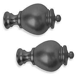 Cambria® Premier Complete Apothecary Finial in Satin Black (Set of 2)