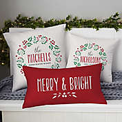 Christmas Wreath Personalized Throw Pillow Collection