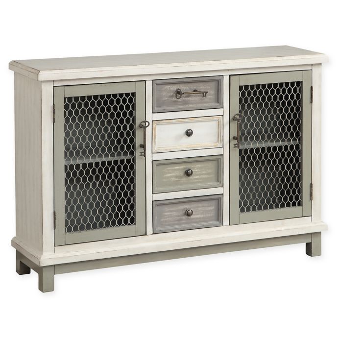 Coast To Coast Imports Mixture 2 Door 4 Drawer Credenza In Ivory