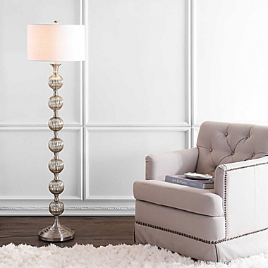 JONATHAN Y Oslo 60.5&quot; Glass/Metal LED Floor Lamp in Mercury Silver. View a larger version of this product image.