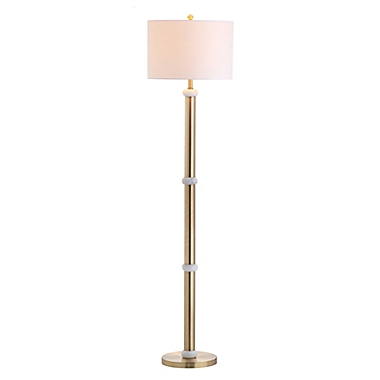 JONATHAN Y Gregory 60.5" Metal/Marble LED Floor Lamp in Brass Gold. View a larger version of this product image.