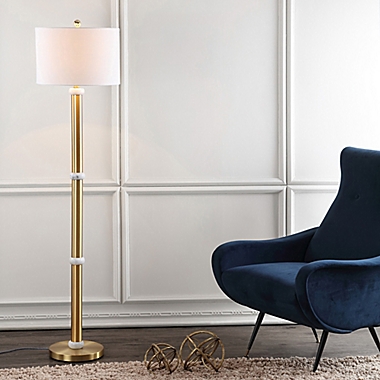 JONATHAN Y Gregory 60.5" Metal/Marble LED Floor Lamp in Brass Gold. View a larger version of this product image.