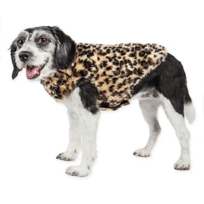 Pet Life&reg; Luxe Poocheetah Medium Faux Mink Dog Coat in Brown