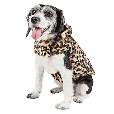 Pet Life&reg; Luxe Poocheetah Mink Dog Coat in Brown. View a larger version of this product image.