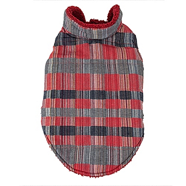 Pet Life&reg; Scotty Small Tartan Plaid Insulated Dog Coat in Red. View a larger version of this product image.