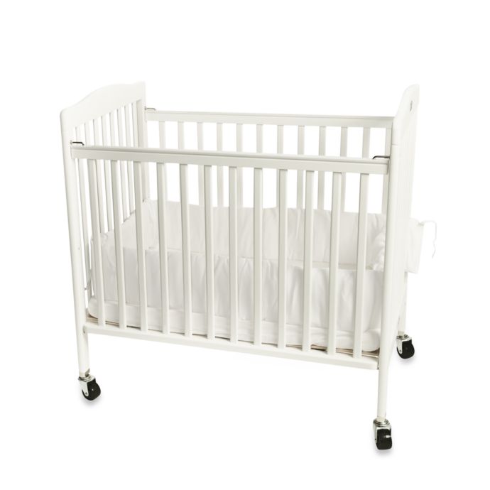 L A Baby Easy Lift Compact Folding Portable Crib In White