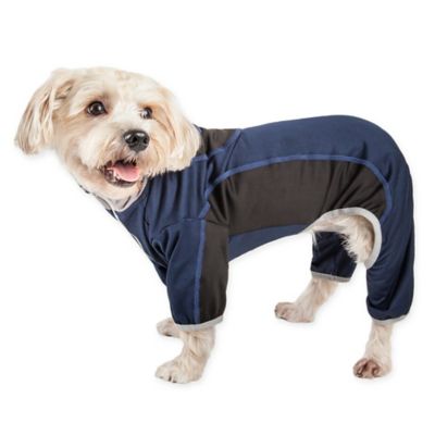 Pet Life&reg; Active Warm-Pup Two-Tone Large Performance Dog Tracksuit in Navy