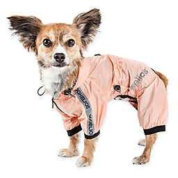 Pet Life® Torrential Shield Medium Full Body Dog Windbreaker Raincoat in Pink