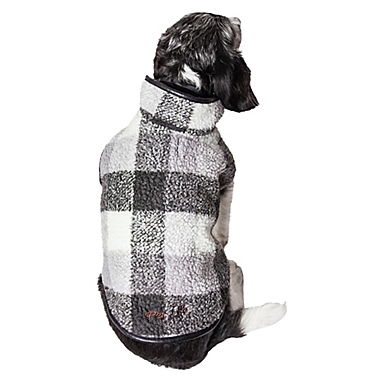 Pet Life&reg; Black Boxer Large Plaid Insulated Dog Coat in Black. View a larger version of this product image.